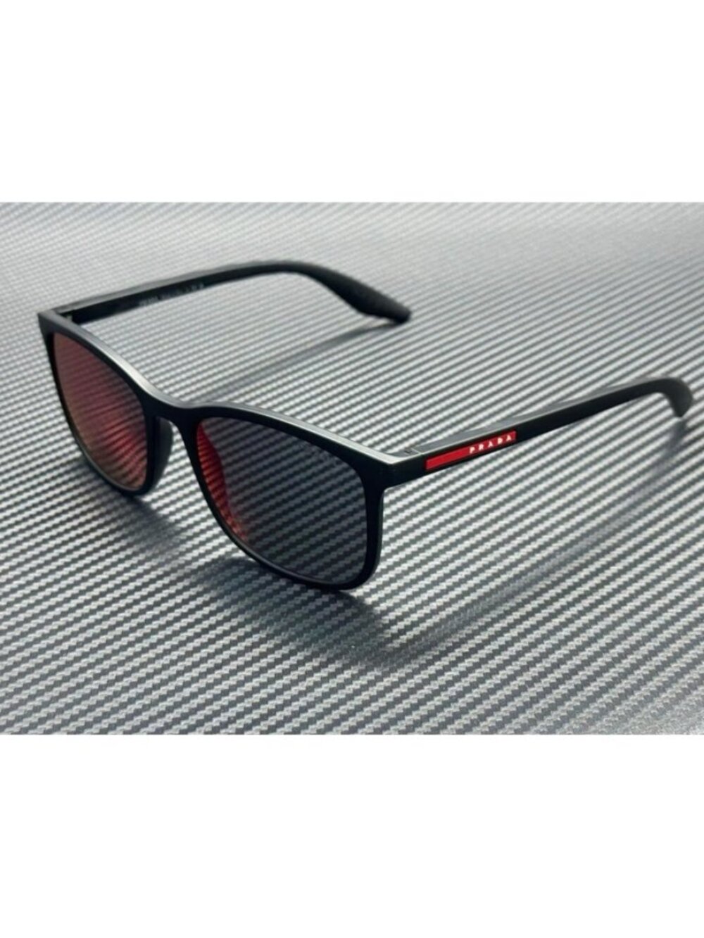 New Prada Linea Rossa Men Matte Black Sunglasses 56-19-145